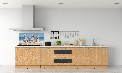 Panel do kuchni Białe konie plaża