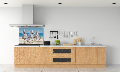 Panel do kuchni Białe konie plaża