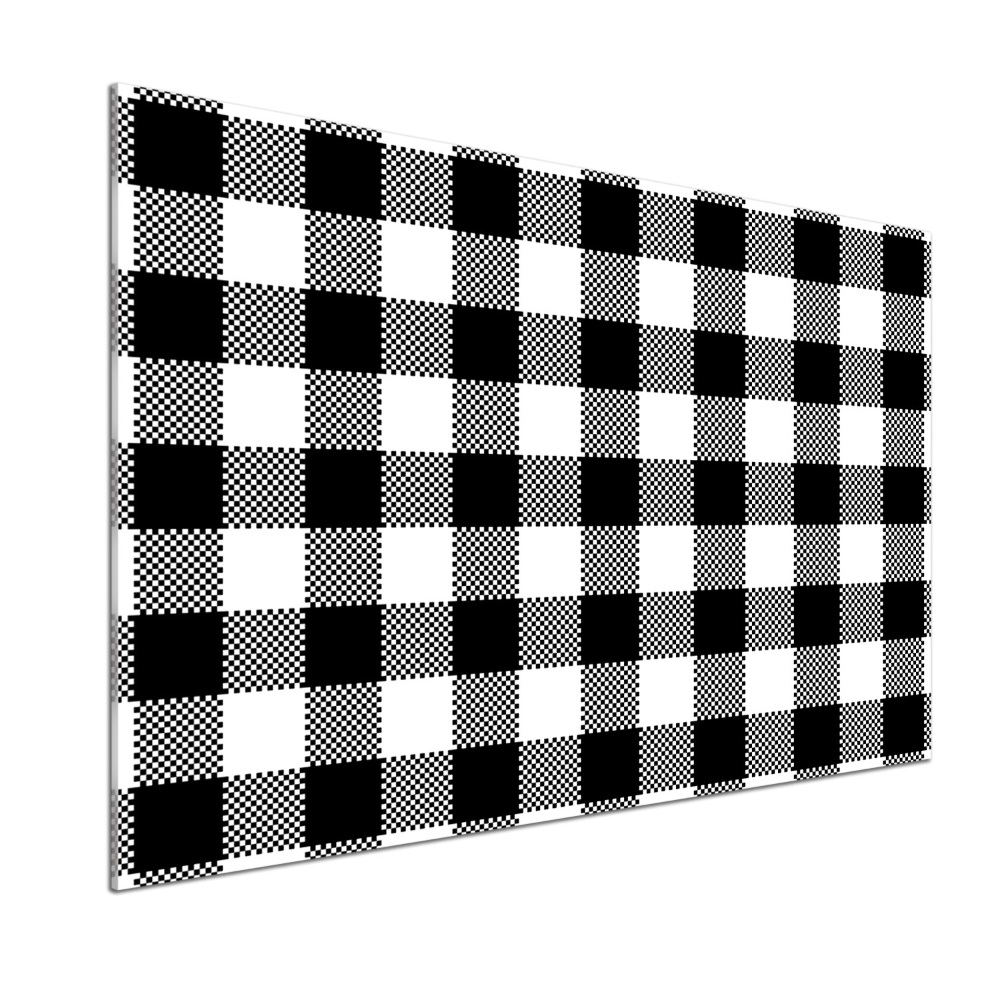 Panel do kuchni Czarno-biała krata