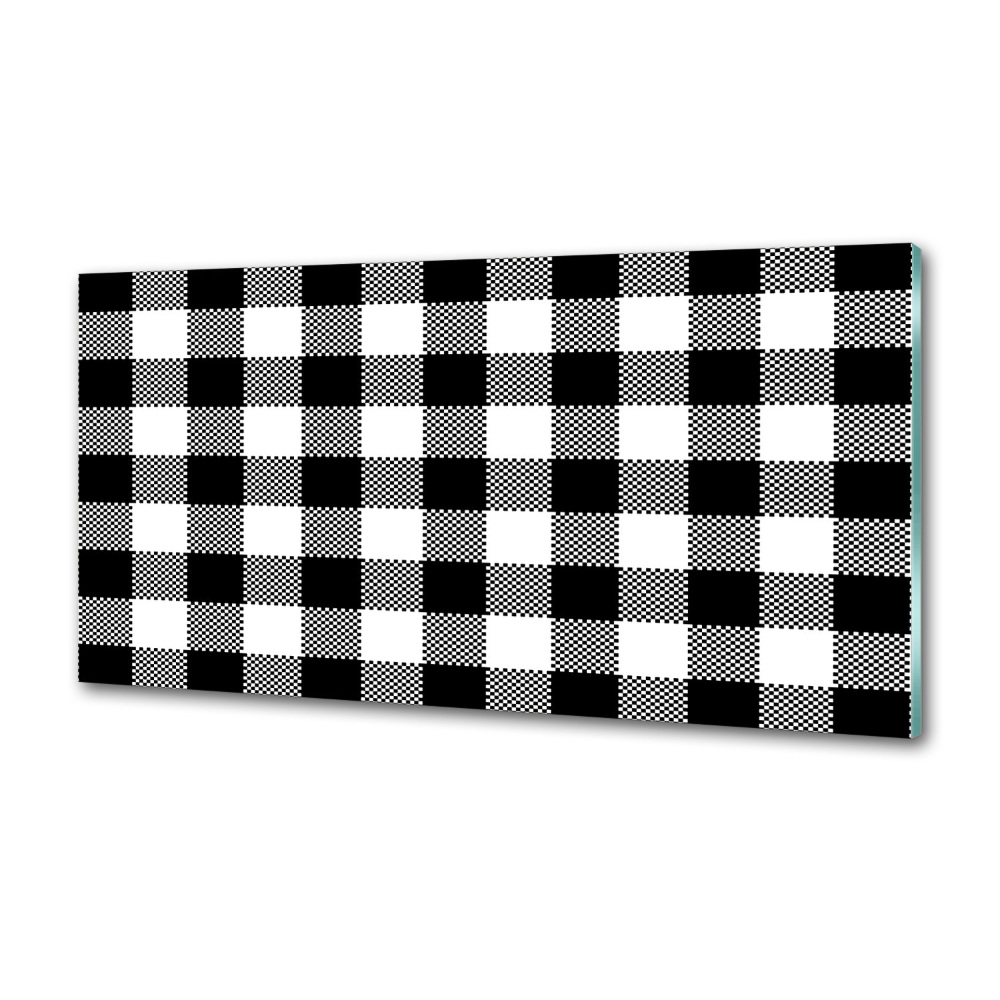 Panel do kuchni Czarno-biała krata