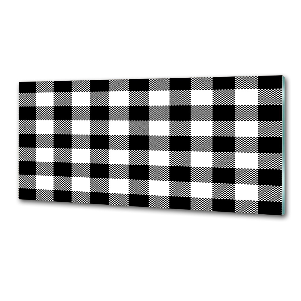 Panel do kuchni Czarno-biała krata