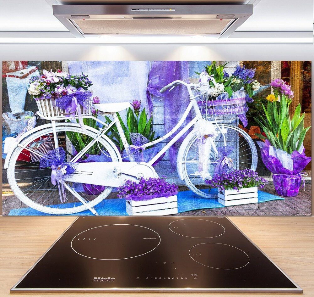 Panel dekor szkło Biały rower
