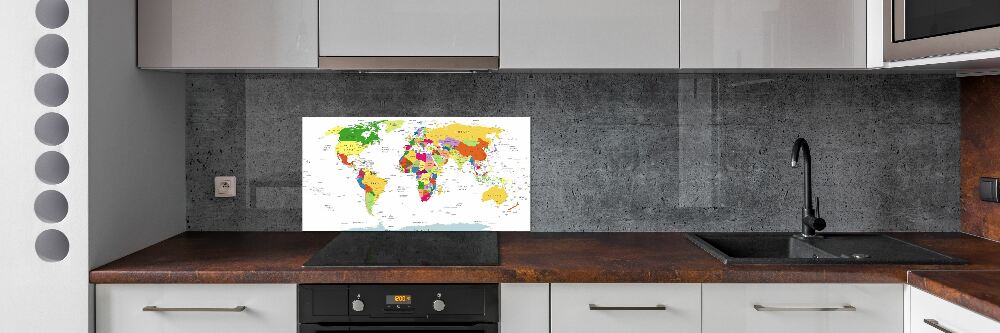Panel dekor szkło Mapa świata