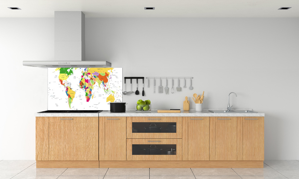 Panel dekor szkło Mapa świata