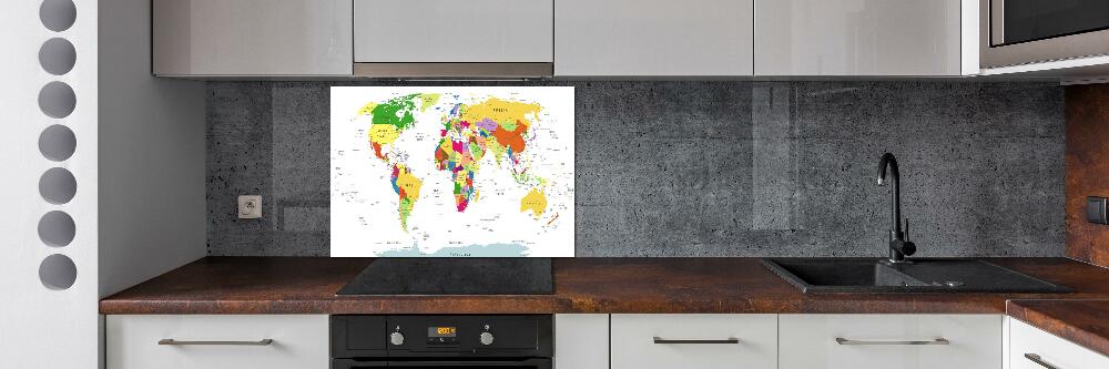 Panel dekor szkło Mapa świata