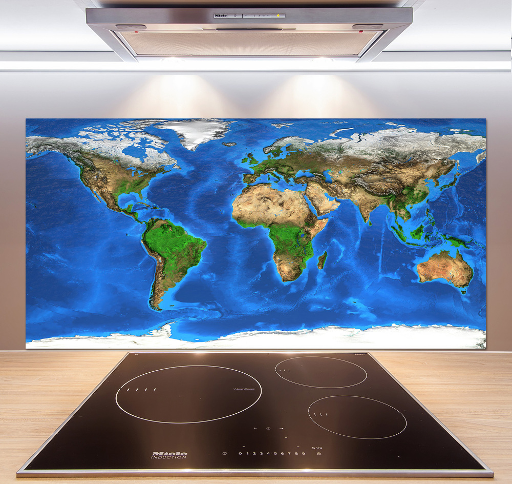 Panel dekor szkło Mapa świata