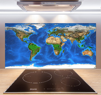Panel dekor szkło Mapa świata