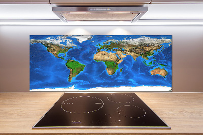 Panel dekor szkło Mapa świata
