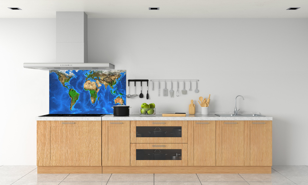 Panel dekor szkło Mapa świata