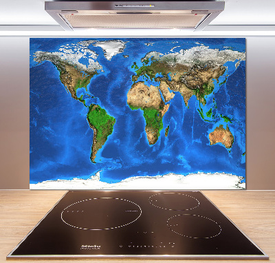 Panel dekor szkło Mapa świata