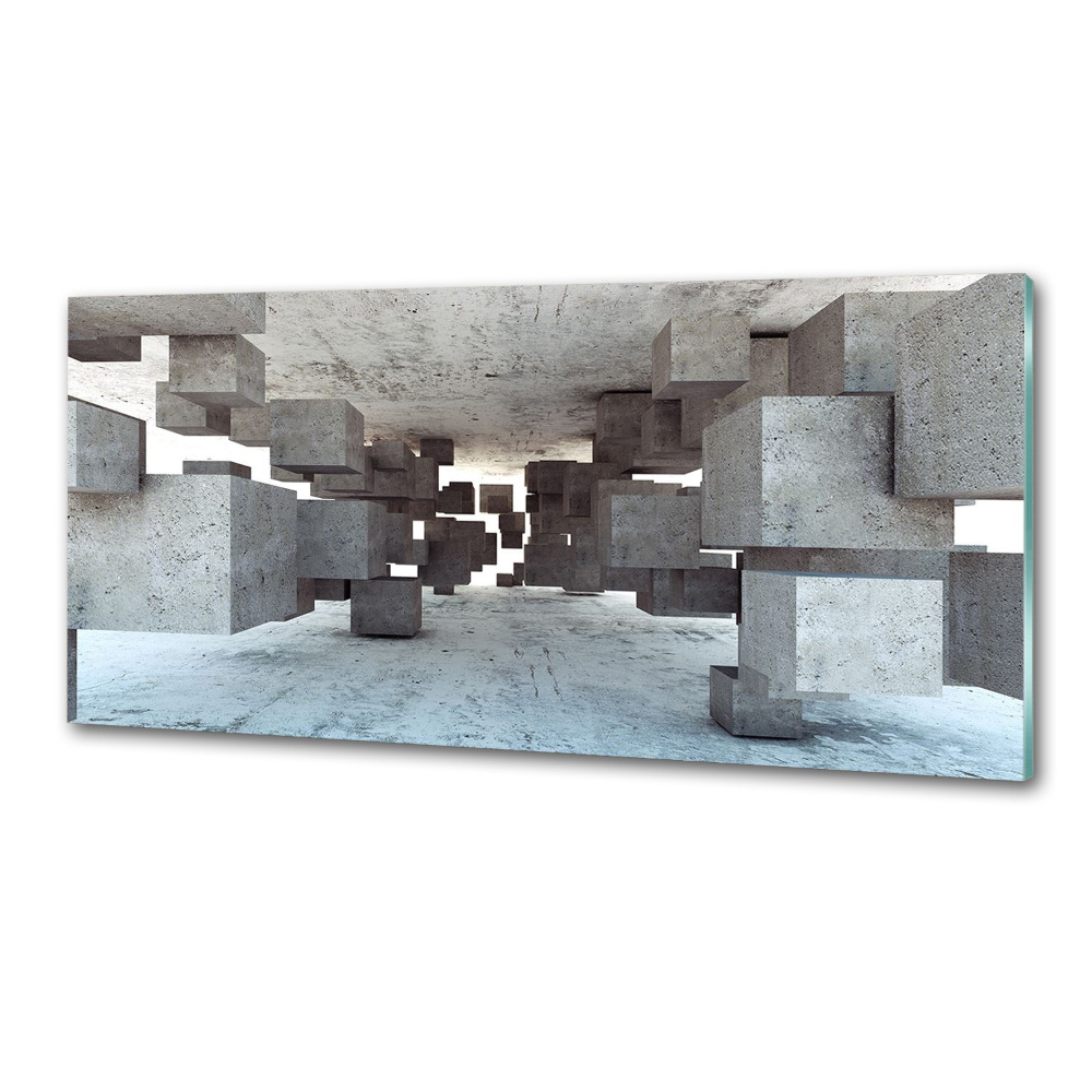 Panel lacobel Sześciany w betonie