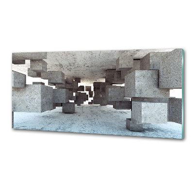 Panel lacobel Sześciany w betonie