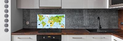 Panel do kuchni Mapa zwierzęta