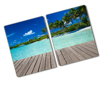 Deska kuchenna szklana Tropikalna plaża