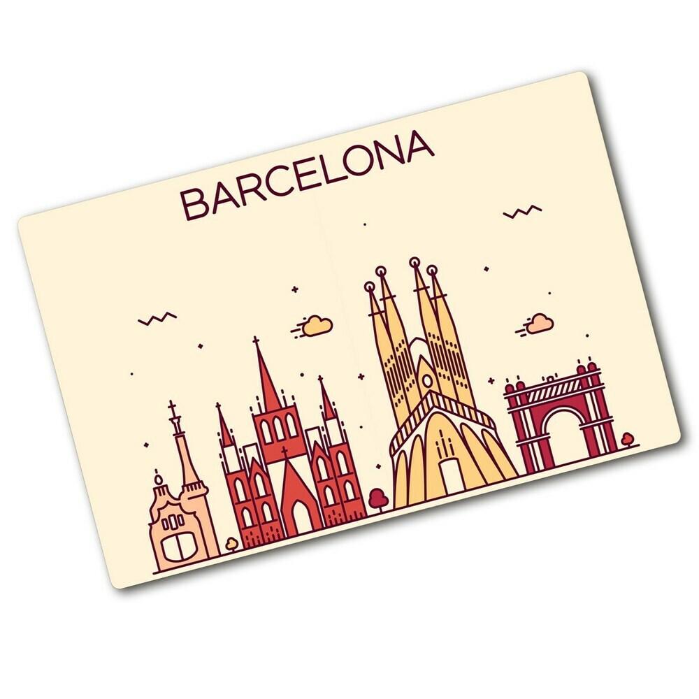 Deska kuchenna szklana Napis Barcelona jakość