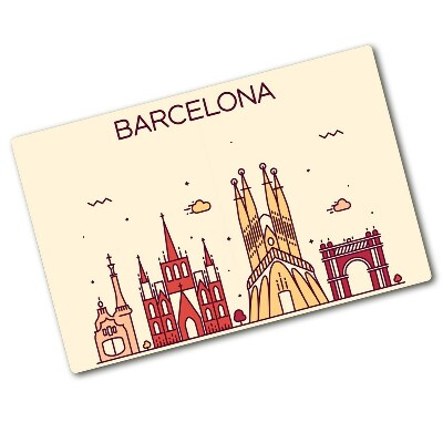 Deska kuchenna szklana Napis Barcelona jakość