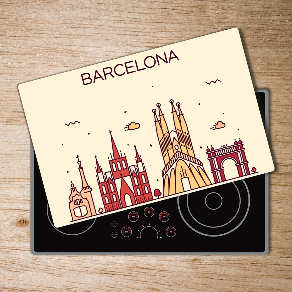 Deska kuchenna szklana Napis Barcelona jakość