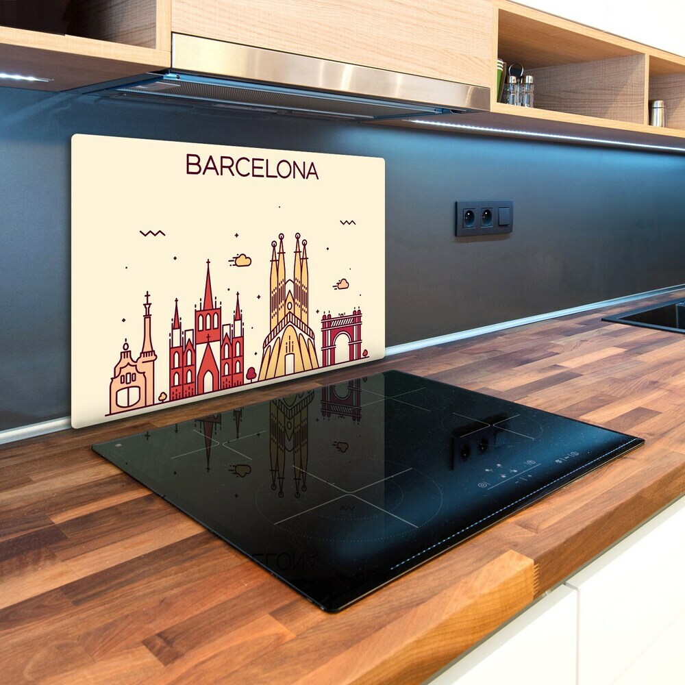 Deska kuchenna szklana Napis Barcelona jakość