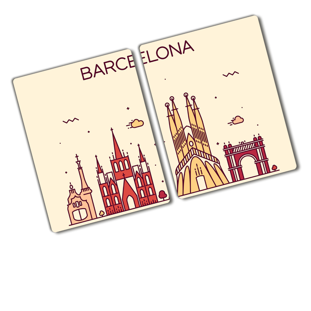 Deska kuchenna szklana Napis Barcelona jakość