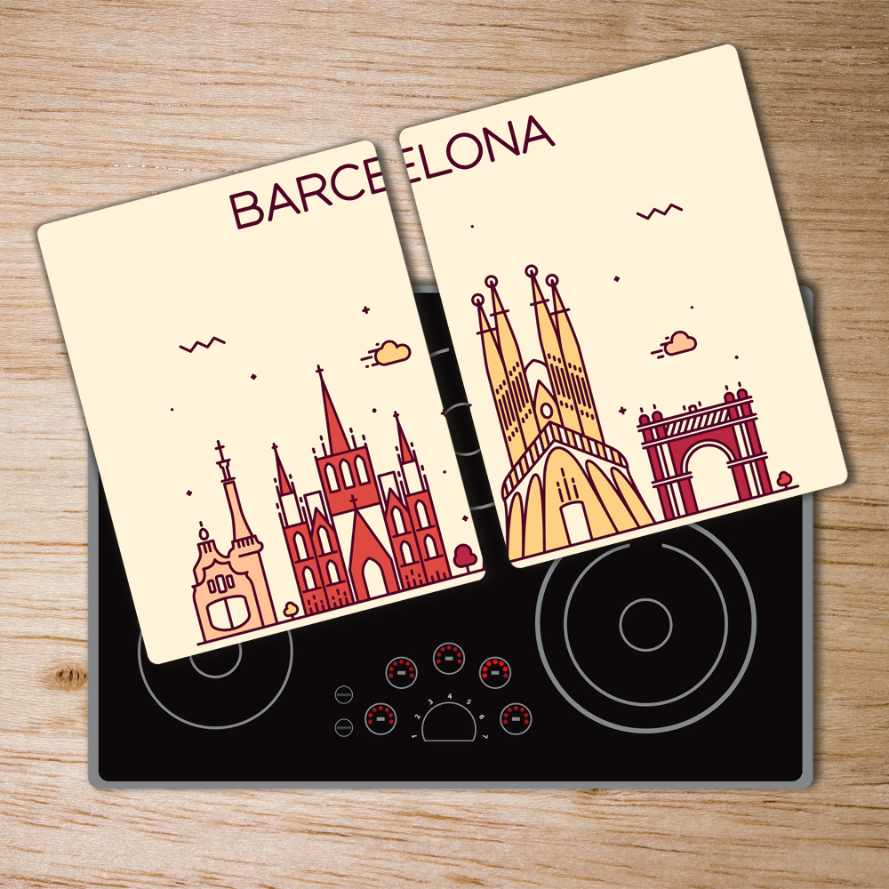 Deska kuchenna szklana Napis Barcelona jakość