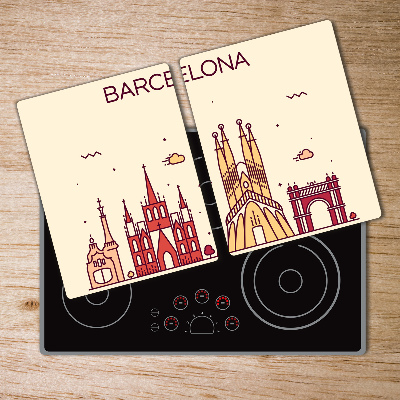 Deska kuchenna szklana Napis Barcelona jakość