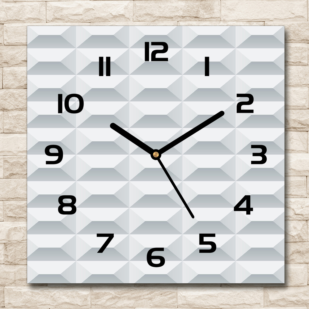 Zegar szklany kwadratowy Geometryczne tło