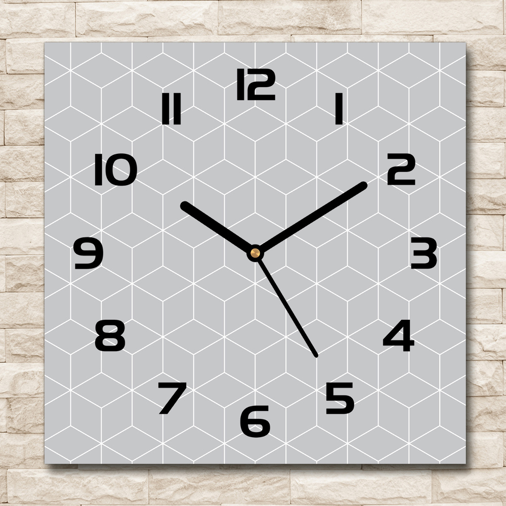 Zegar szklany na ścianę Geometryczne tło