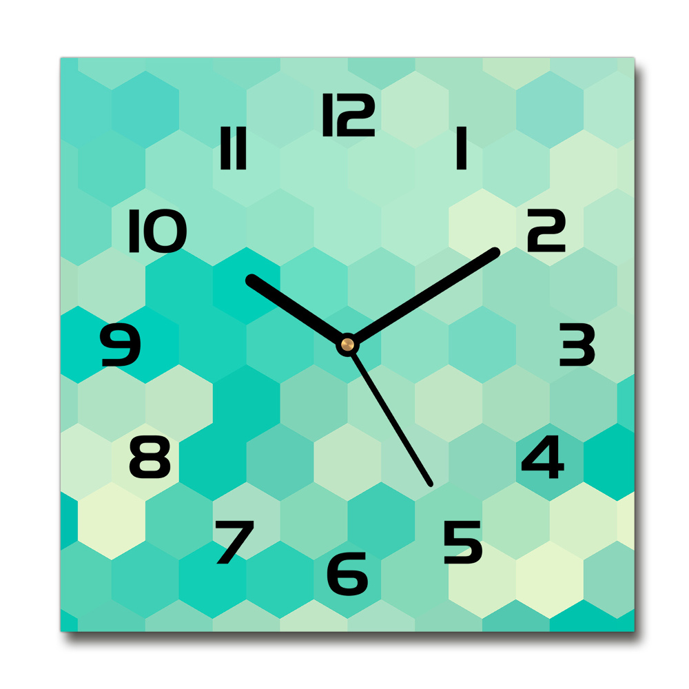 Zegar szklany na ścianę Geometryczne tło
