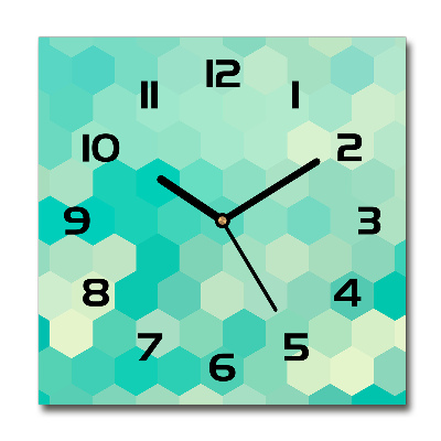 Zegar szklany na ścianę Geometryczne tło