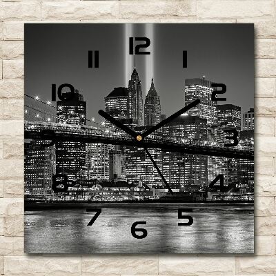 Zegar szklany kwadratowy Manhattan Nowy Jork