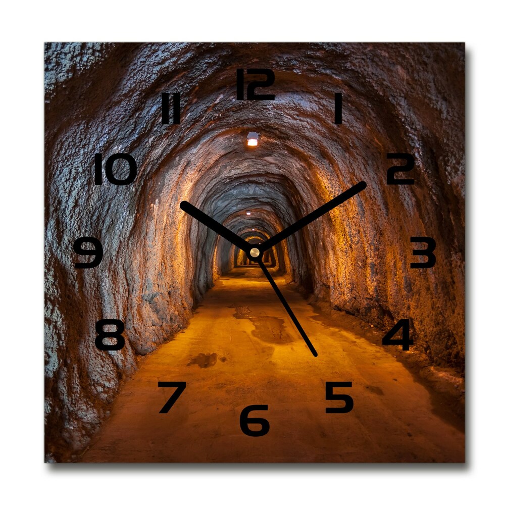 Zegar szklany kwadratowy Podziemny tunel