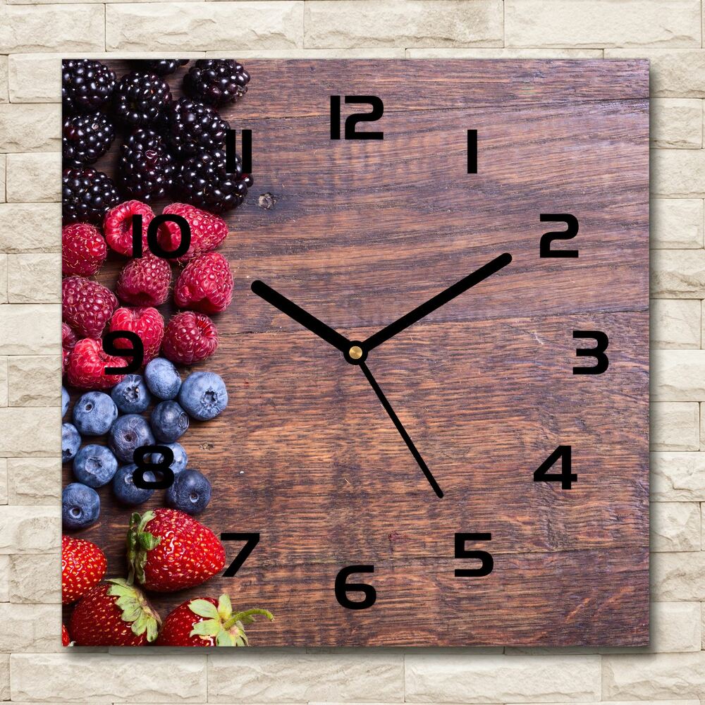 Zegar szklany na ścianę Owoce leśne