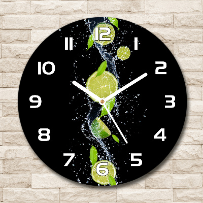 Zegar szklany na ścianę Limonki i woda