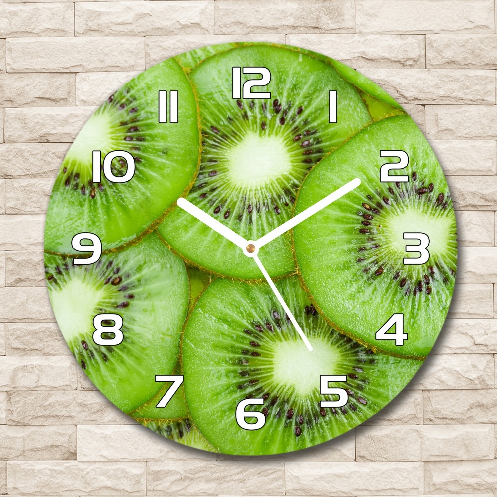 Zegar ścienny szklany okrągły Kiwi