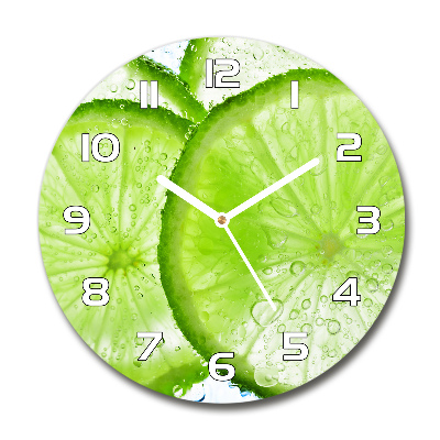 Zegar szklany na ścianę Limonki pod wodą