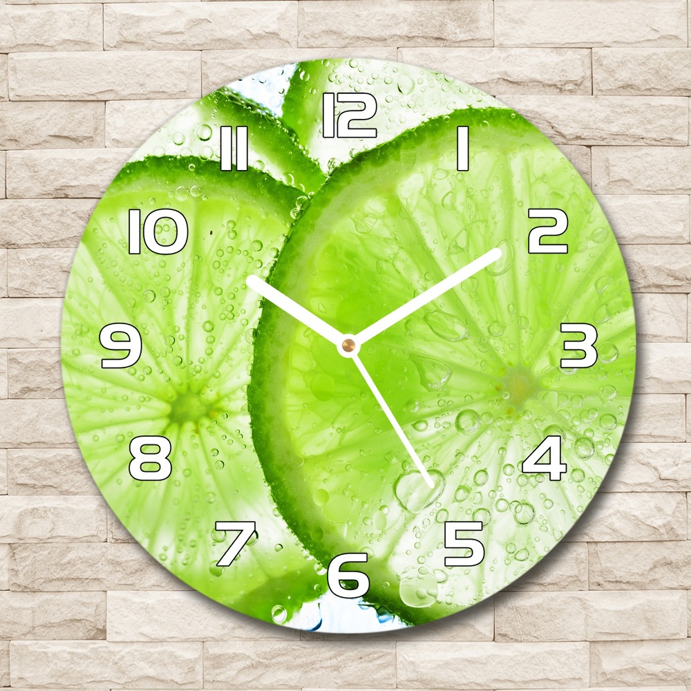 Zegar szklany na ścianę Limonki pod wodą