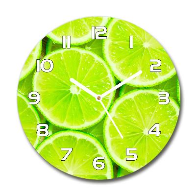 Zegar ścienny szklany okrągły Limonki