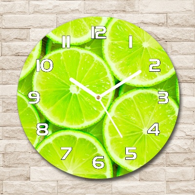 Zegar ścienny szklany okrągły Limonki