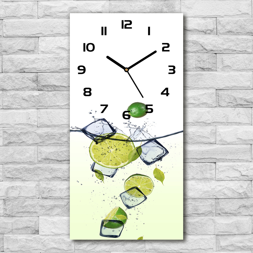 Zegar szklany ścienny Limonki i lód