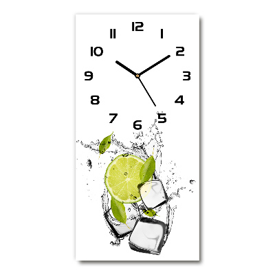 Zegar szklany ścienny Limonka i lód