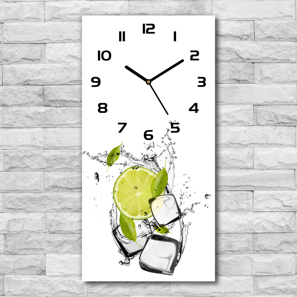 Zegar szklany ścienny Limonka i lód