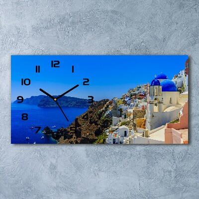 Zegar ścienny szklany Santorini Grecja