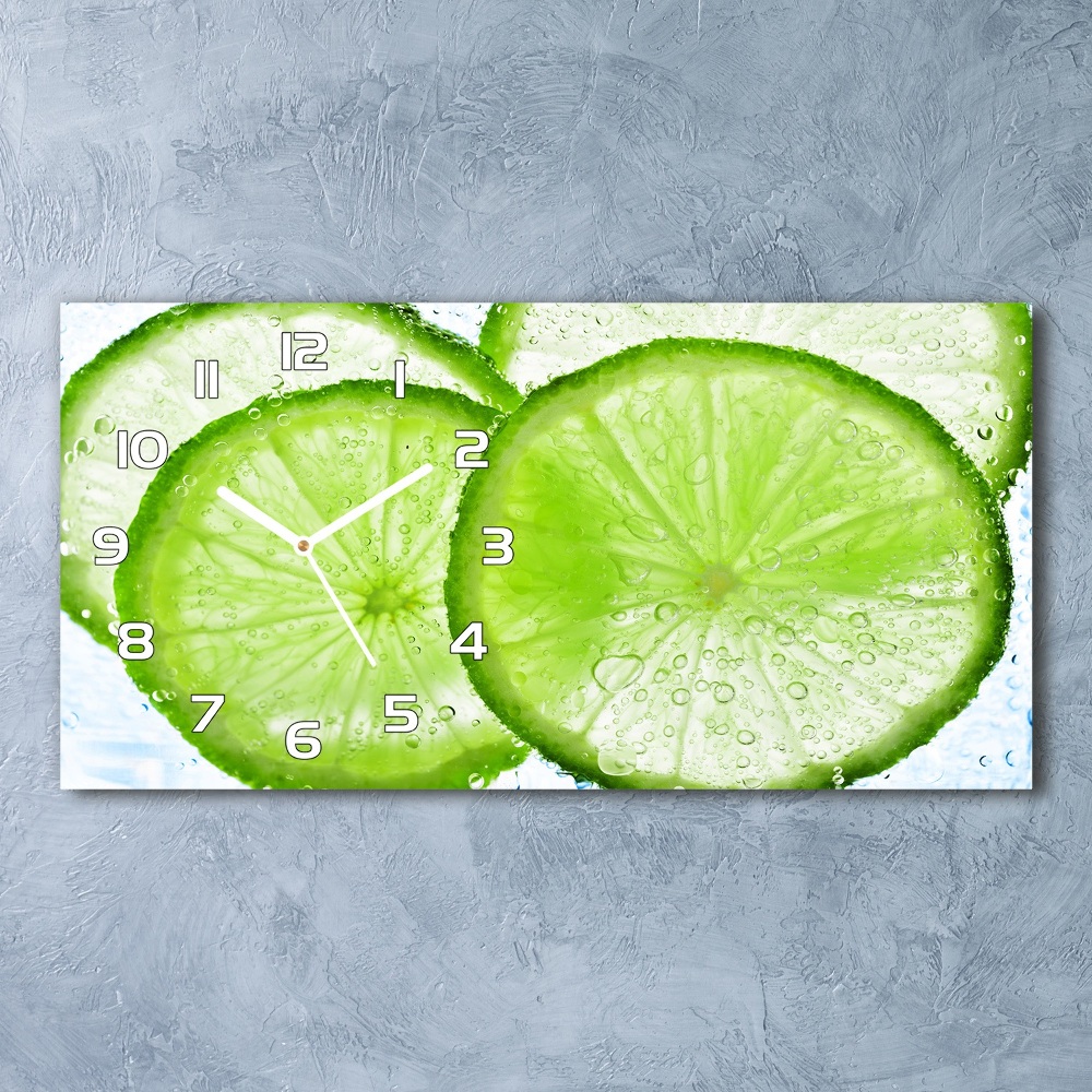 Zegar ścienny szklany Limonki pod wodą